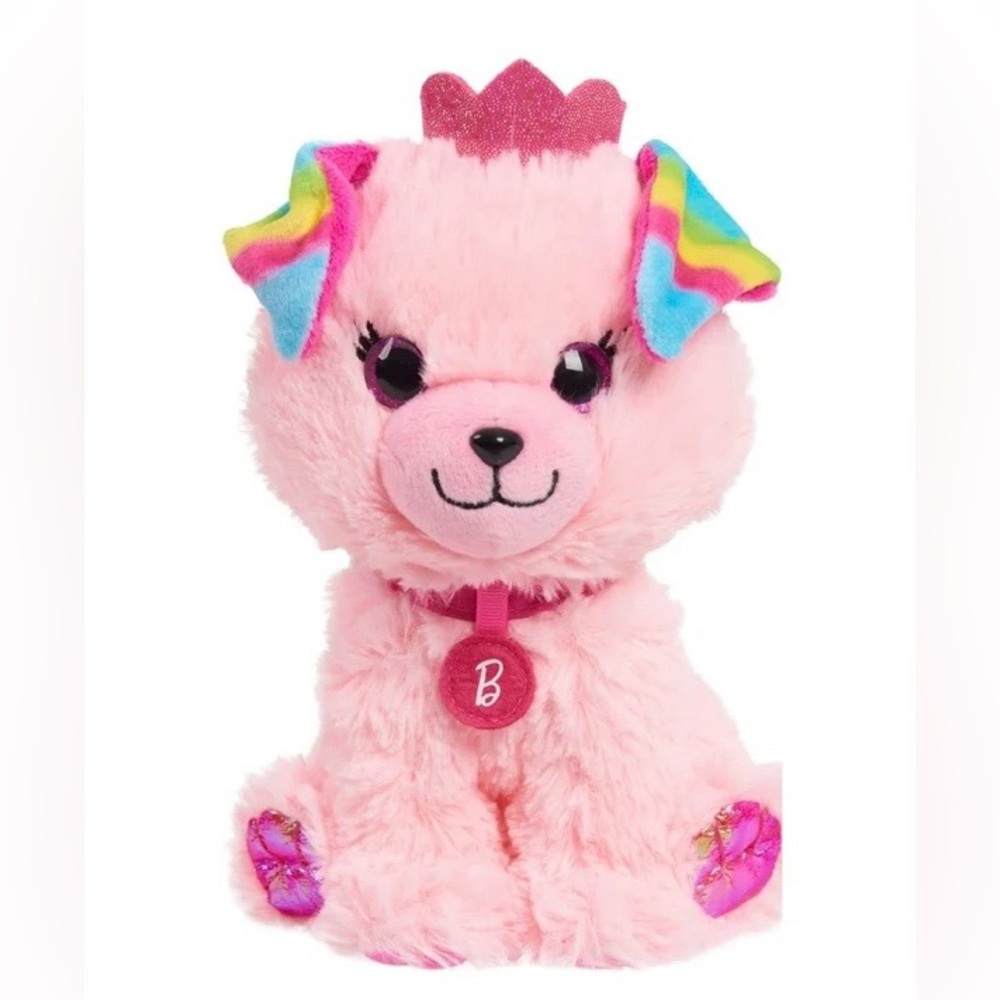 Barbie 7” Pet Bean Plush Princess Puppy Dog – Pink – Mattel